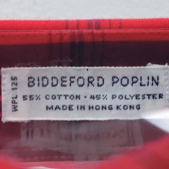 Vintage 80s HATHAWAY Shirt Biddeford Poplin Red Plaid Button Up Men's XL NWOT - Picture 4 of 7